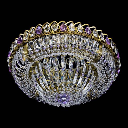 Люстра Кольцо Классика Пластинка фиолетовая под бронзу в Ижевске Гусь Хрустальный