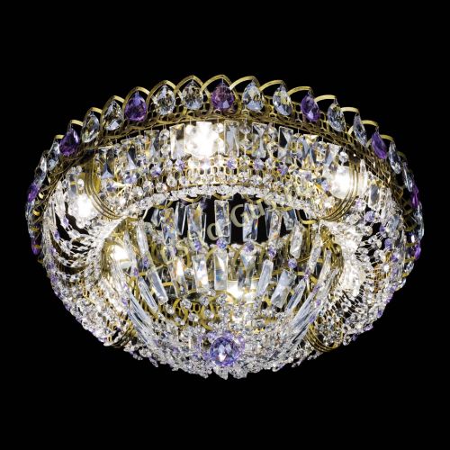 Люстра Кольцо Классика Пластинка фиолетовая под бронзу в Ижевске Гусь Хрустальный