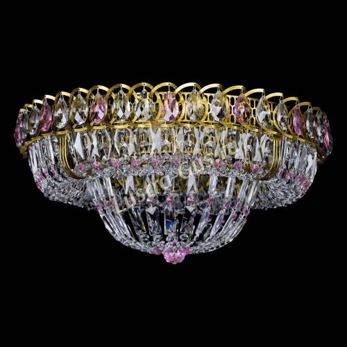 Люстра Кольцо Классика Пластинка розовая под бронзу в Ижевске Гусь Хрустальный