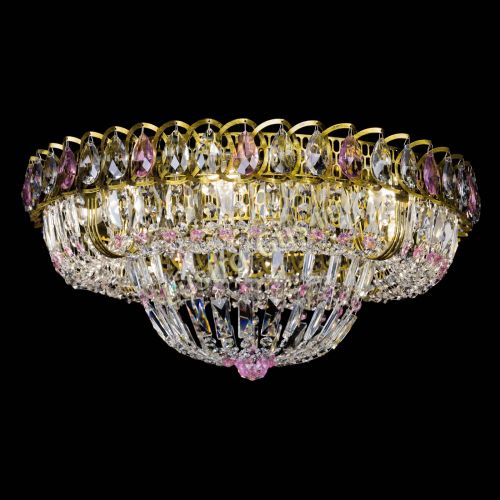 Люстра Кольцо Классика Пластинка розовая под бронзу в Ижевске Гусь Хрустальный