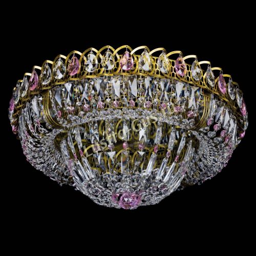 Люстра Кольцо Классика Пластинка розовая под бронзу в Ижевске Гусь Хрустальный