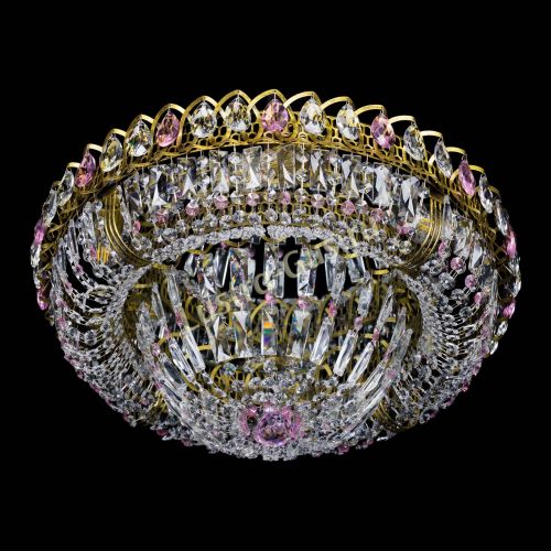 Люстра Кольцо Классика Пластинка розовая под бронзу в Ижевске Гусь Хрустальный