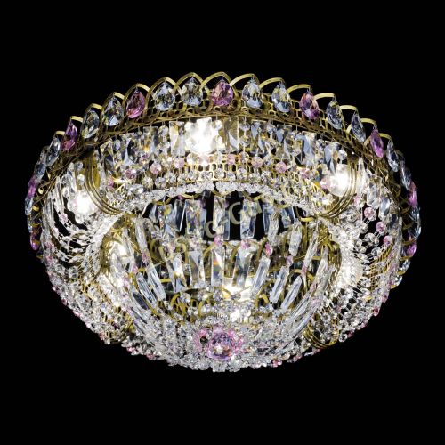 Люстра Кольцо Классика Пластинка розовая под бронзу в Ижевске Гусь Хрустальный