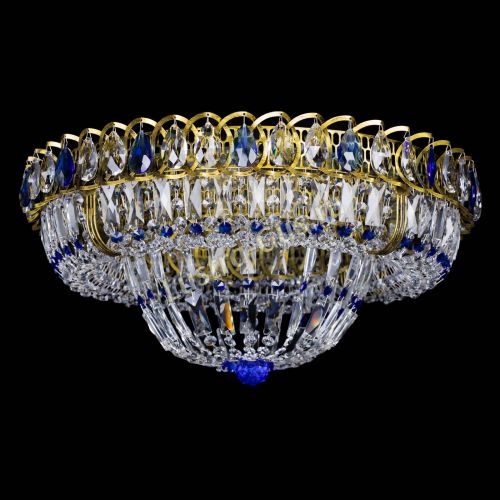 Люстра Кольцо Классика Пластинка синяя под бронзу в Ижевске Гусь Хрустальный