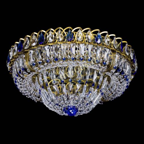 Люстра Кольцо Классика Пластинка синяя под бронзу в Ижевске Гусь Хрустальный