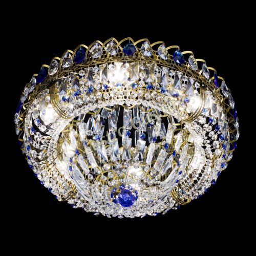 Люстра Кольцо Классика Пластинка синяя под бронзу в Ижевске Гусь Хрустальный