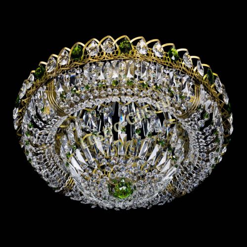 Люстра Кольцо Классика Пластинка зеленая под бронзу в Ижевске Гусь Хрустальный