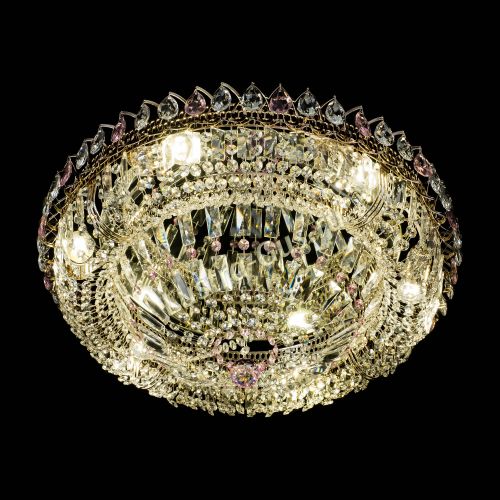 Люстра Кольцо Классика Пластинка розовая в Ижевске Гусь Хрустальный