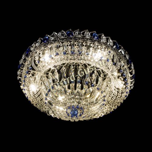 Люстра Кольцо Пластинка 600 мм синяя в Ижевске Гусь Хрустальный