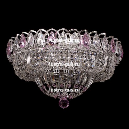 Люстра Кольцо Классика розовая в Ижевске Гусь Хрустальный