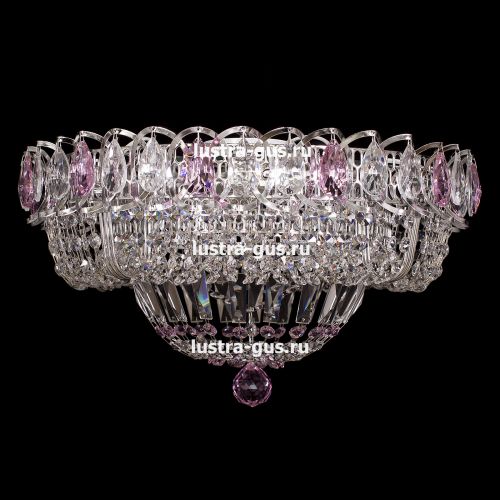 Люстра Кольцо Классика розовая в Ижевске Гусь Хрустальный