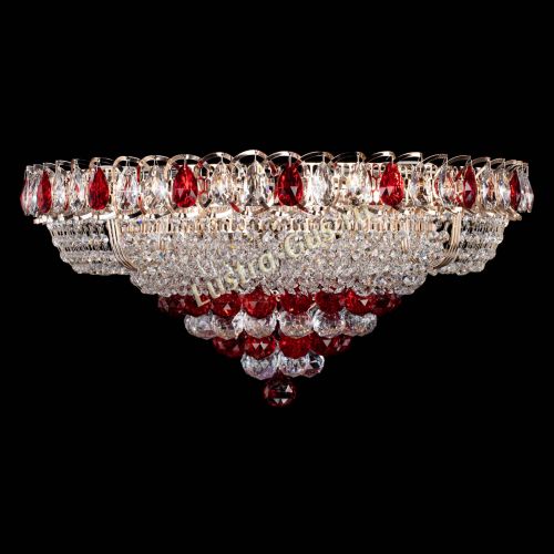 Люстра Кольцо пирамида шар 40 мм красная в Ижевске Гусь Хрустальный