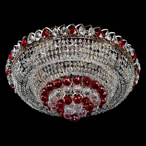 Люстра Кольцо пирамида шар 40 мм красная в Ижевске Гусь Хрустальный