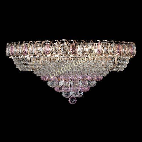 Люстра Кольцо пирамида шар 40 мм розовая в Ижевске Гусь Хрустальный