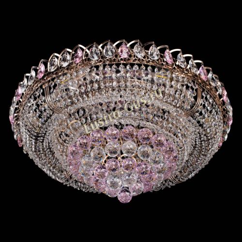 Люстра Кольцо пирамида шар 40 мм розовая в Ижевске Гусь Хрустальный