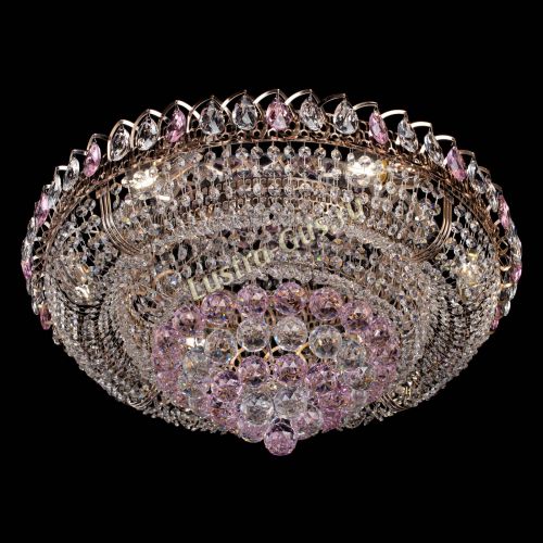 Люстра Кольцо пирамида шар 40 мм розовая в Ижевске Гусь Хрустальный