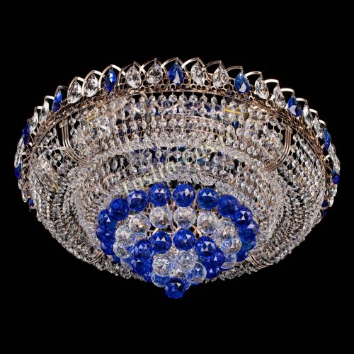 Люстра Кольцо пирамида шар 40 мм синяя в Ижевске Гусь Хрустальный