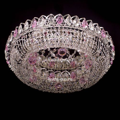 Люстра Кольцо Снежинка розовая в Ижевске Гусь Хрустальный