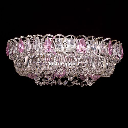 Люстра Кольцо Снежинка розовая в Ижевске Гусь Хрустальный