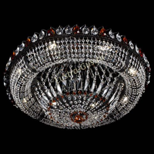 Люстра Кольцо Классика №8 Черная с чайными подвесками в Ижевске Гусь Хрустальный