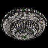 Люстра Кольцо Классика №8 Черная с зелеными подвесками в Ижевске