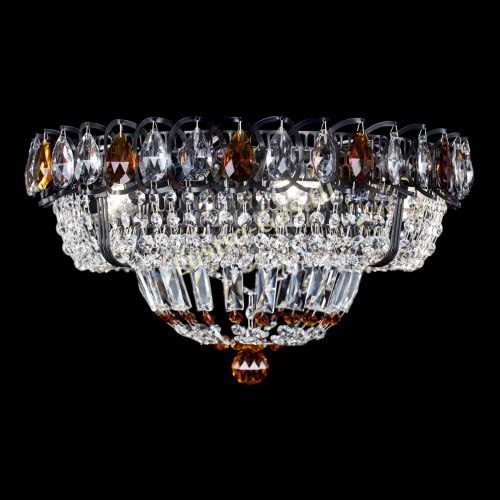 Люстра Кольцо Классика Черная с чайными подвесками в Ижевске Гусь Хрустальный