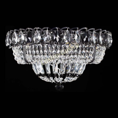 Люстра Кольцо Классика Черная с черными подвесками в Ижевске Гусь Хрустальный