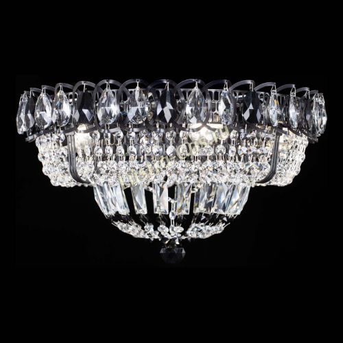 Люстра Кольцо Классика Черная с черными подвесками в Ижевске Гусь Хрустальный