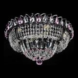 Люстра Кольцо Классика Черная с розовыми подвесками в Ижевске