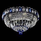 Люстра Кольцо Классика Черная с синими подвесками в Ижевске