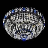 Люстра Кольцо Классика Черная с синими подвесками в Ижевске