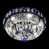 Люстра Кольцо Классика Черная с синими подвесками в Ижевске