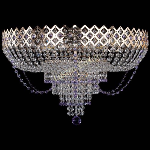 Люстра Корона №11 фиолетовая в Ижевске Гусь Хрустальный