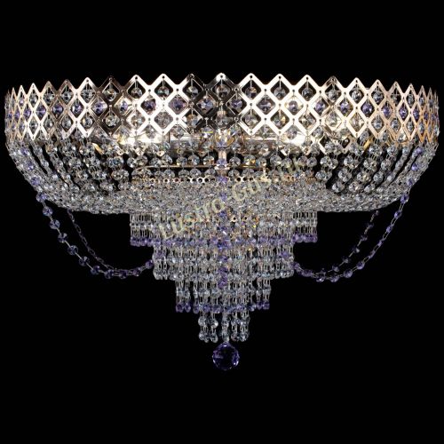 Люстра Корона №11 фиолетовая в Ижевске Гусь Хрустальный