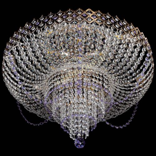 Люстра Корона №11 фиолетовая в Ижевске Гусь Хрустальный