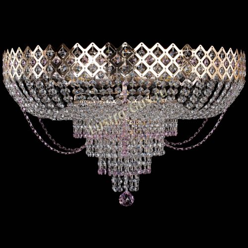 Люстра Корона №11 розовая в Ижевске Гусь Хрустальный