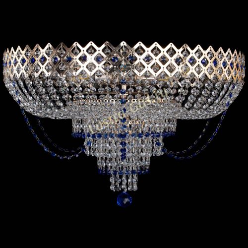 Люстра Корона №11 синяя в Ижевске Гусь Хрустальный