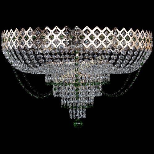 Люстра Корона №11 зеленая в Ижевске Гусь Хрустальный