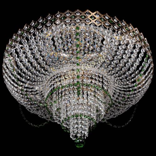 Люстра Корона №11 зеленая в Ижевске Гусь Хрустальный