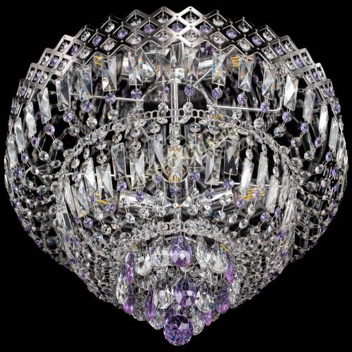 Люстра Корона №5 фиолетовая в Ижевске Гусь Хрустальный