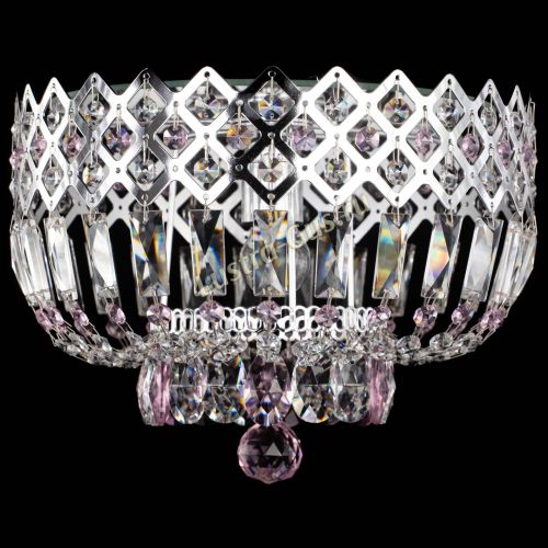 Люстра Корона пластинка №1 розовая в Ижевске Гусь Хрустальный