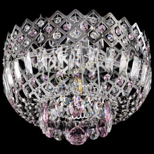 Люстра Корона пластинка №1 розовая в Ижевске Гусь Хрустальный