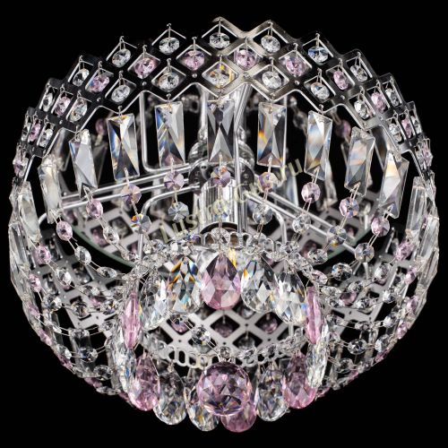 Люстра Корона пластинка №1 розовая в Ижевске Гусь Хрустальный