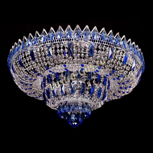 Люстра Корона Водопад синий в Ижевске Гусь Хрустальный