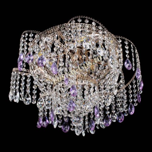 Люстра Космея №4 фиолетовая в Ижевске Гусь Хрустальный