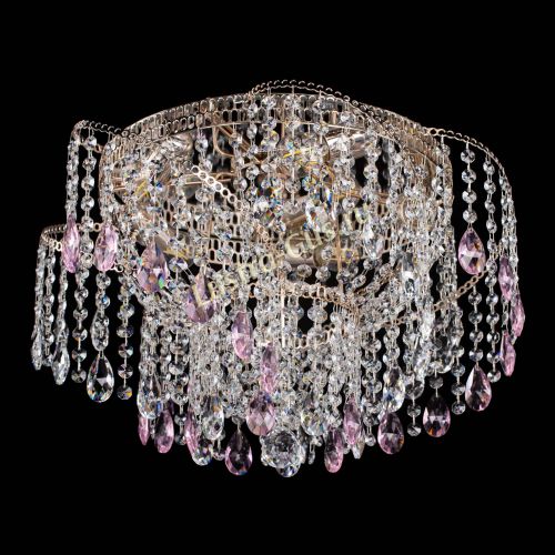 Люстра Космея №4 розовая в Ижевске Гусь Хрустальный