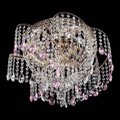 Люстра Космея №4 розовая в Ижевске Гусь Хрустальный