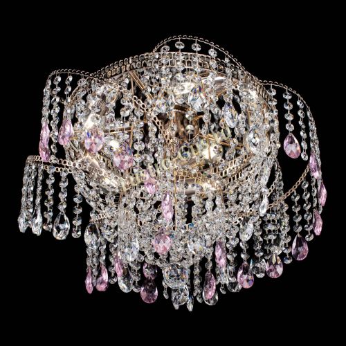 Люстра Космея №4 розовая в Ижевске Гусь Хрустальный