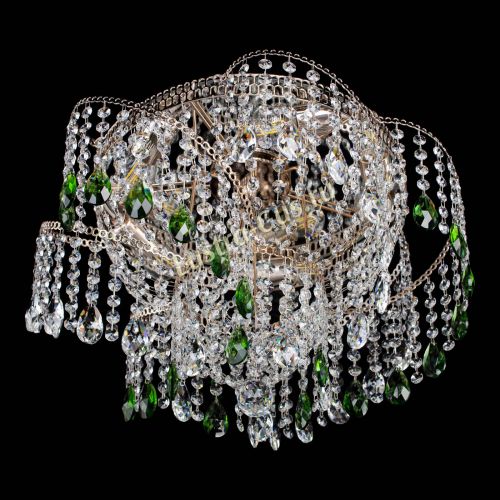 Люстра Космея №4 зеленая в Ижевске Гусь Хрустальный