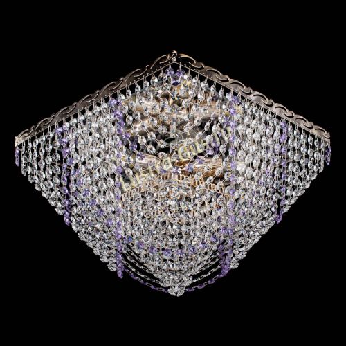 Люстра Квадрат Бриз фиолетовая в Ижевске Гусь Хрустальный